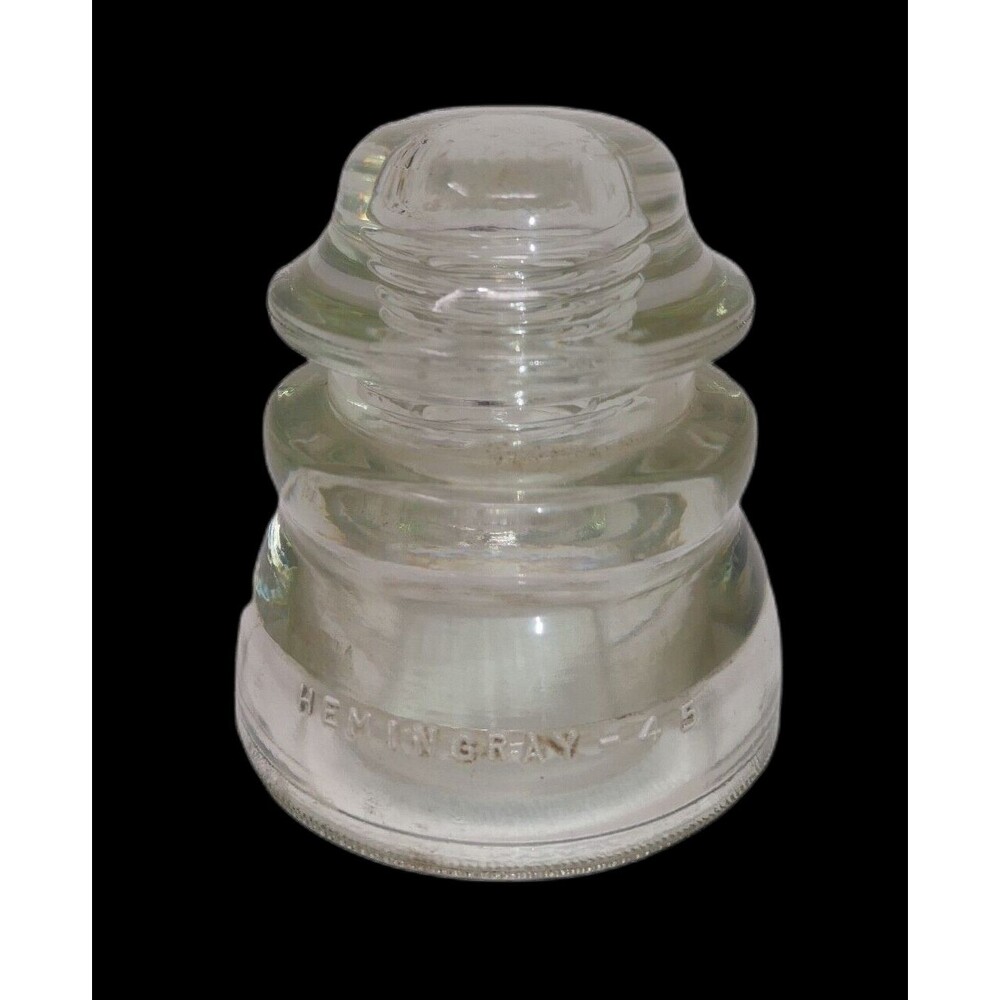 Hemingray No. 45 Clear Glass Power Line Insulator 10-51: Made In USA